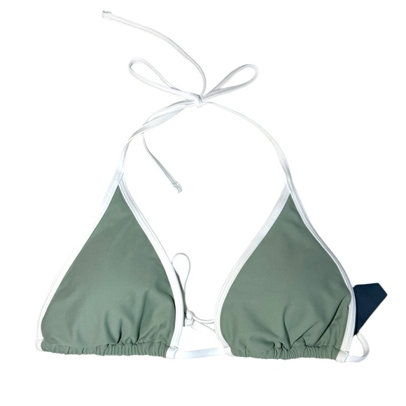 Gilly Hicks Green and White Bikini Top Halter Style - Picture 1 of 3